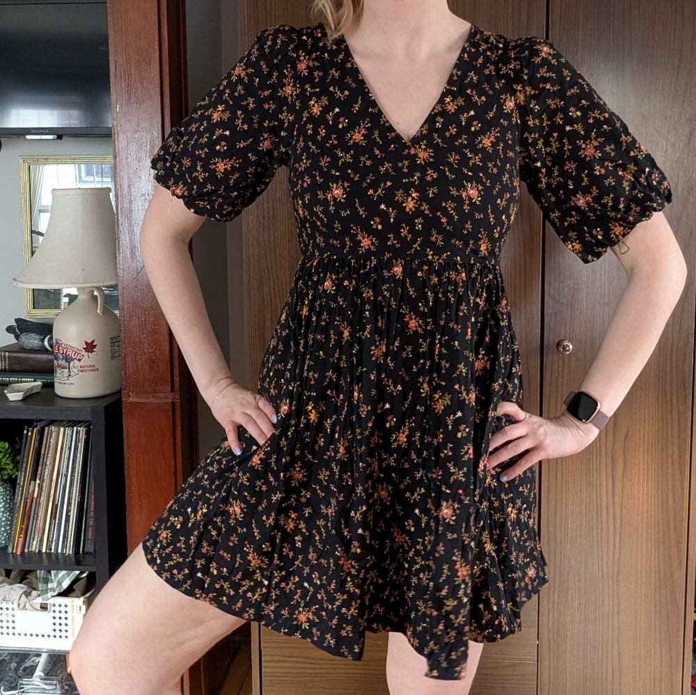 Floral Black Dress